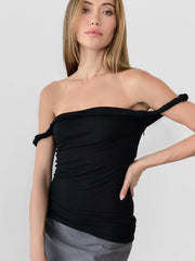 The Alix Top | Twisted Off the Shoulder Tank Top BLACK-Tank Top-All Row-S-BLACK-Urbanheer