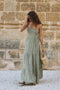 The Alma Dress // Sage-Dress-Beachwood-Bust: 36" (46" back elastic stretched) Length: 56" (with straps tied)-Urbanheer