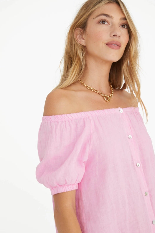 The Antibes Linen Dress in Rose-Dress-Marché-OS-Urbanheer