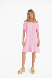 The Antibes Linen Dress in Rose-Dress-Marché-OS-Urbanheer