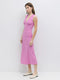 The Arielle Dress | Lace Trimmed Midi Dress PINK-Dress-All Row-S-PINK-Urbanheer