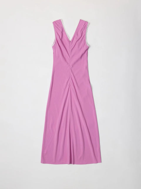 The Arielle Dress | Lace Trimmed Midi Dress PINK-Dress-All Row-S-PINK-Urbanheer