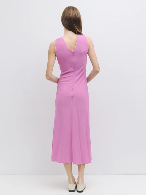 The Arielle Dress | Lace Trimmed Midi Dress PINK-Dress-All Row-S-PINK-Urbanheer