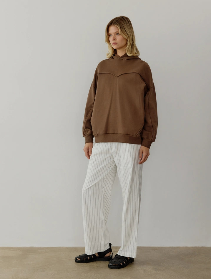 The Arlo Hoodie | Oversized Hoodie with Piping Detail BROWN-Hoodie-All Row-S-BROWN-Urbanheer
