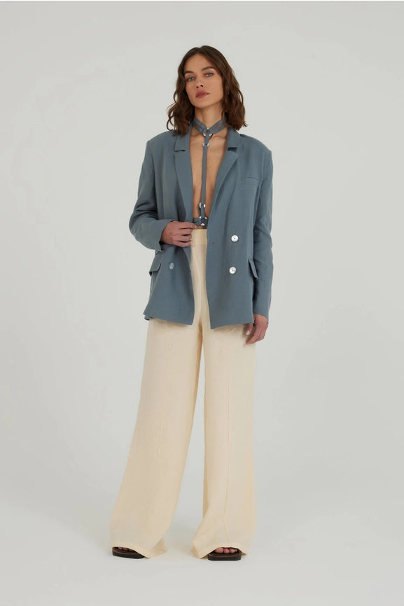 The Art of Forgetting Linen Jacket-Jacket-Dor Raw Luxury-XS/S-Blue Grey-Urbanheer