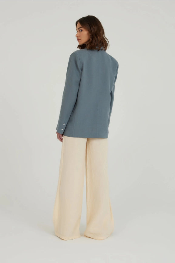 The Art of Forgetting Linen Jacket-Jacket-Dor Raw Luxury-XS/S-Blue Grey-Urbanheer