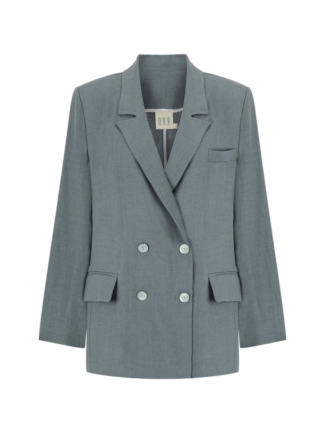 The Art of Forgetting Linen Jacket-Jacket-Dor Raw Luxury-XS/S-Blue Grey-Urbanheer