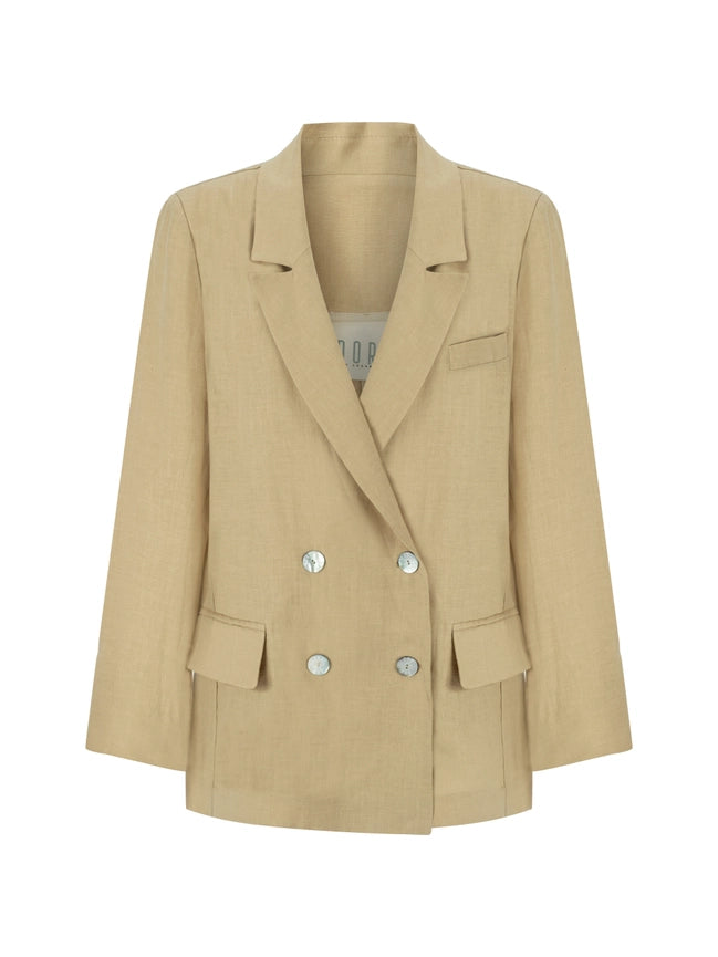 The Art of Forgetting Linen Jacket-Jacket-Dor Raw Luxury-XS/S-Sand-Urbanheer