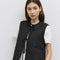 The Astrid Vest | Front Tie Puffer Vest BLACK-Vest-MOD REF-S-BLACK-Urbanheer
