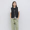 The Astrid Vest | Front Tie Puffer Vest BLACK-Vest-MOD REF-S-BLACK-Urbanheer