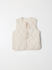 The Astrid Vest | Front Tie Puffer Vest CREAM-Vest-MOD REF-S-CREAM-Urbanheer