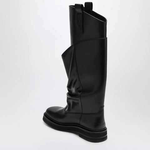 The Attico Black leather La Passeggiata boots
