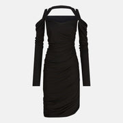 The Attico Black midi dress in viscose crêpe