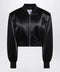 The Attico Black shiny cropped bomber
