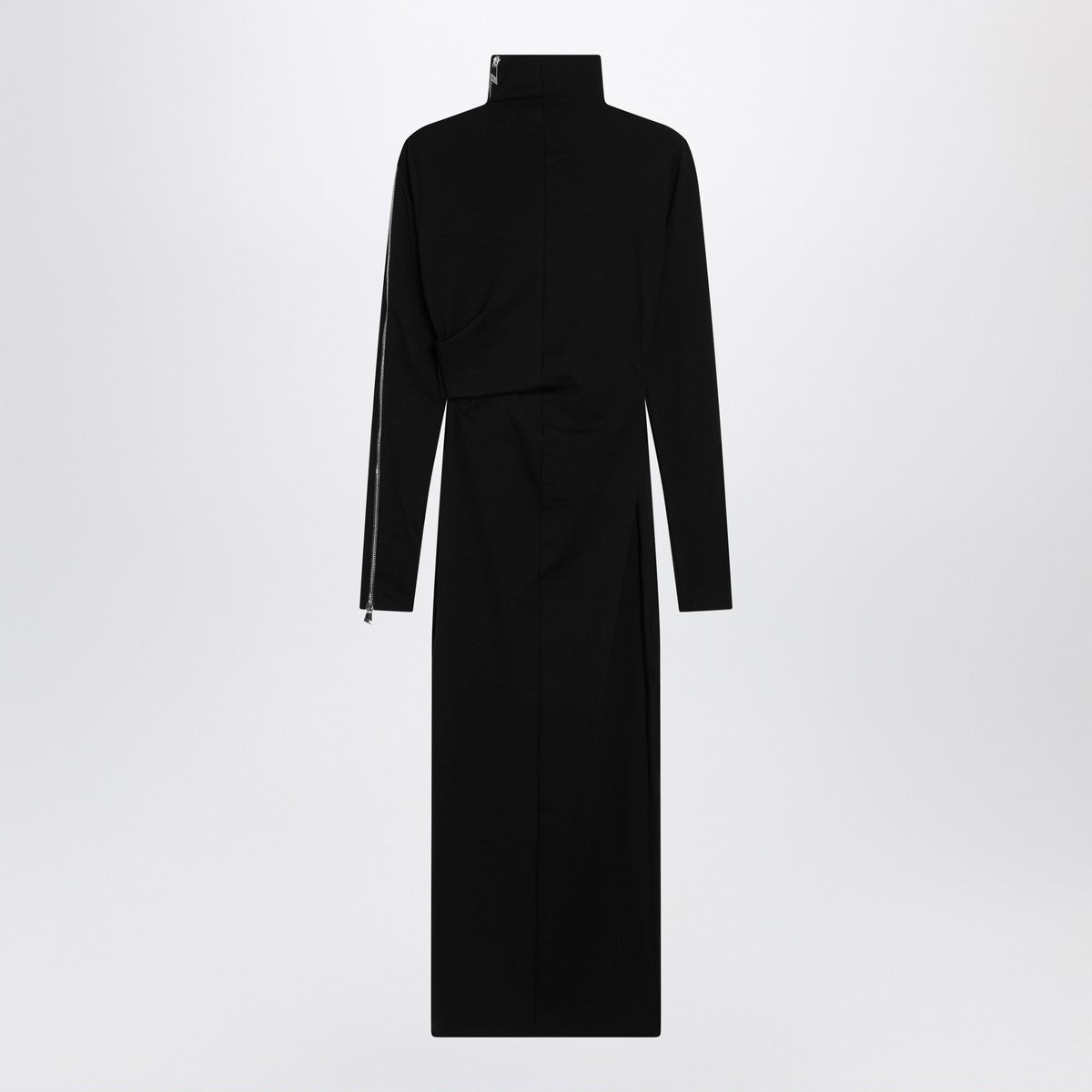 The Attico Black turtleneck dress with zip detail