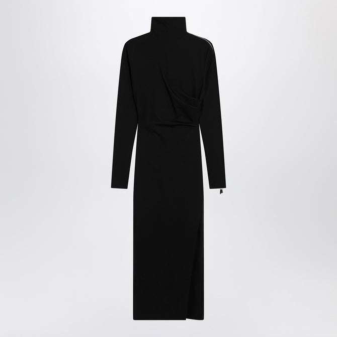 The Attico Black turtleneck dress with zip detail