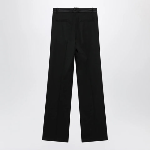 The Attico Black virgin wool tuxedo trousers