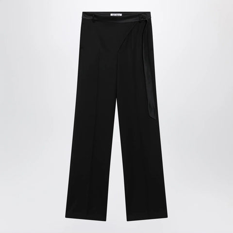The Attico Black virgin wool tuxedo trousers