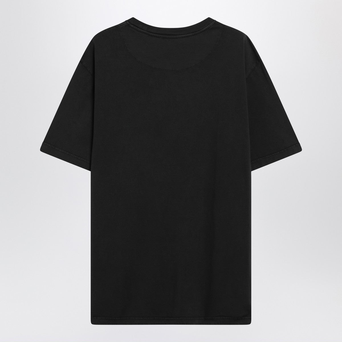 The Attico Black washed T-shirt with shaped hem