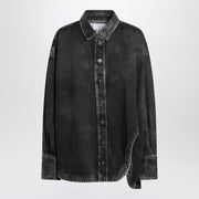 The Attico Black washed denim shirt