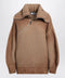 The Attico Camel wool and cashmere sweater with asymmetric zip