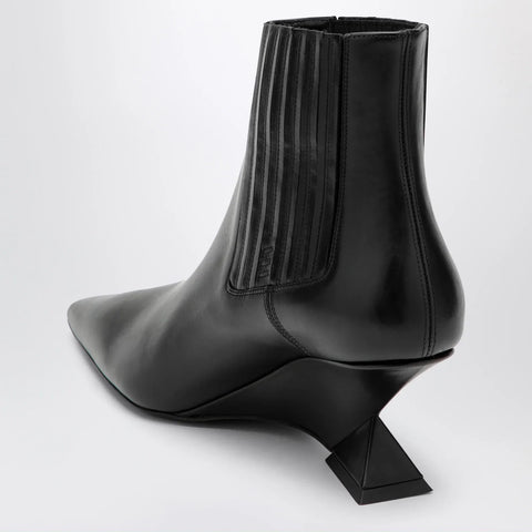The Attico Cheope wedge-heel ankle boots in black calfskin