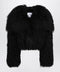 The Attico Cropped bomber jacket in black curly shearling