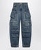The Attico Fern washed blue cargo trousers