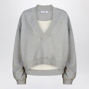 The Attico Grey mélange cotton sweatshirt with logo