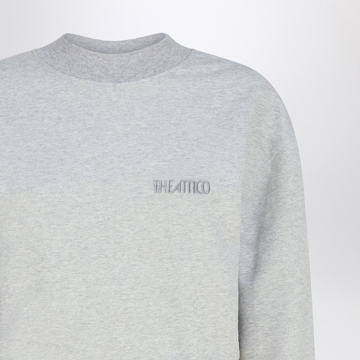 The Attico Grey mélange mini dress in cotton blend