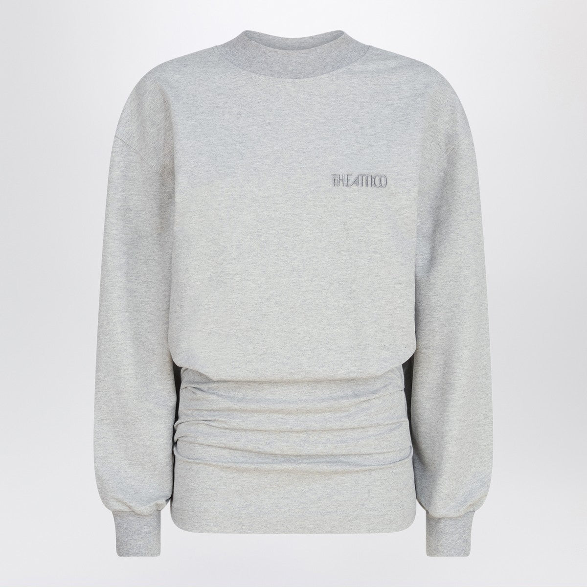 The Attico Grey mélange mini dress in cotton blend