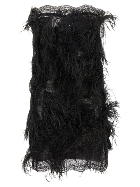 The Attico Lace And Feather Dress