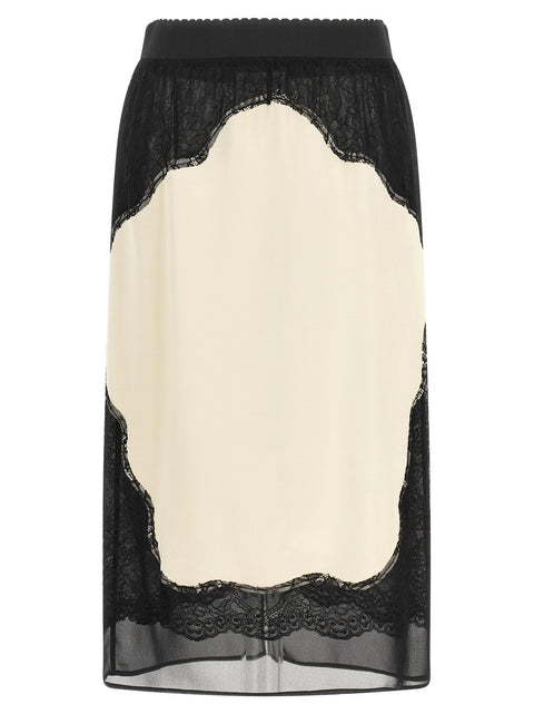 The Attico Lace Insert Skirt