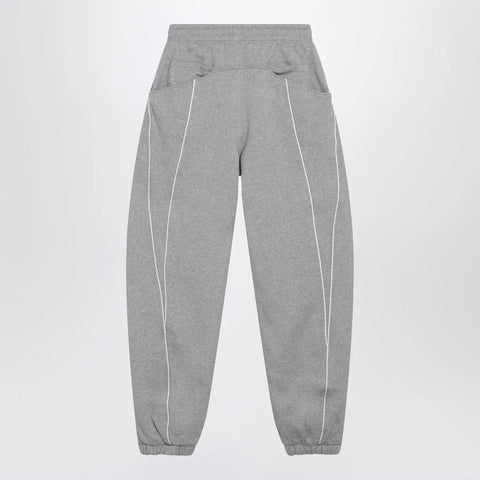 The Attico Long jogger pants in melange grey cotton jersey