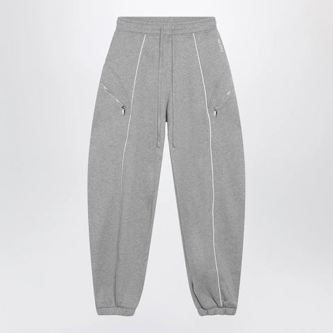 The Attico Long jogger pants in melange grey cotton jersey