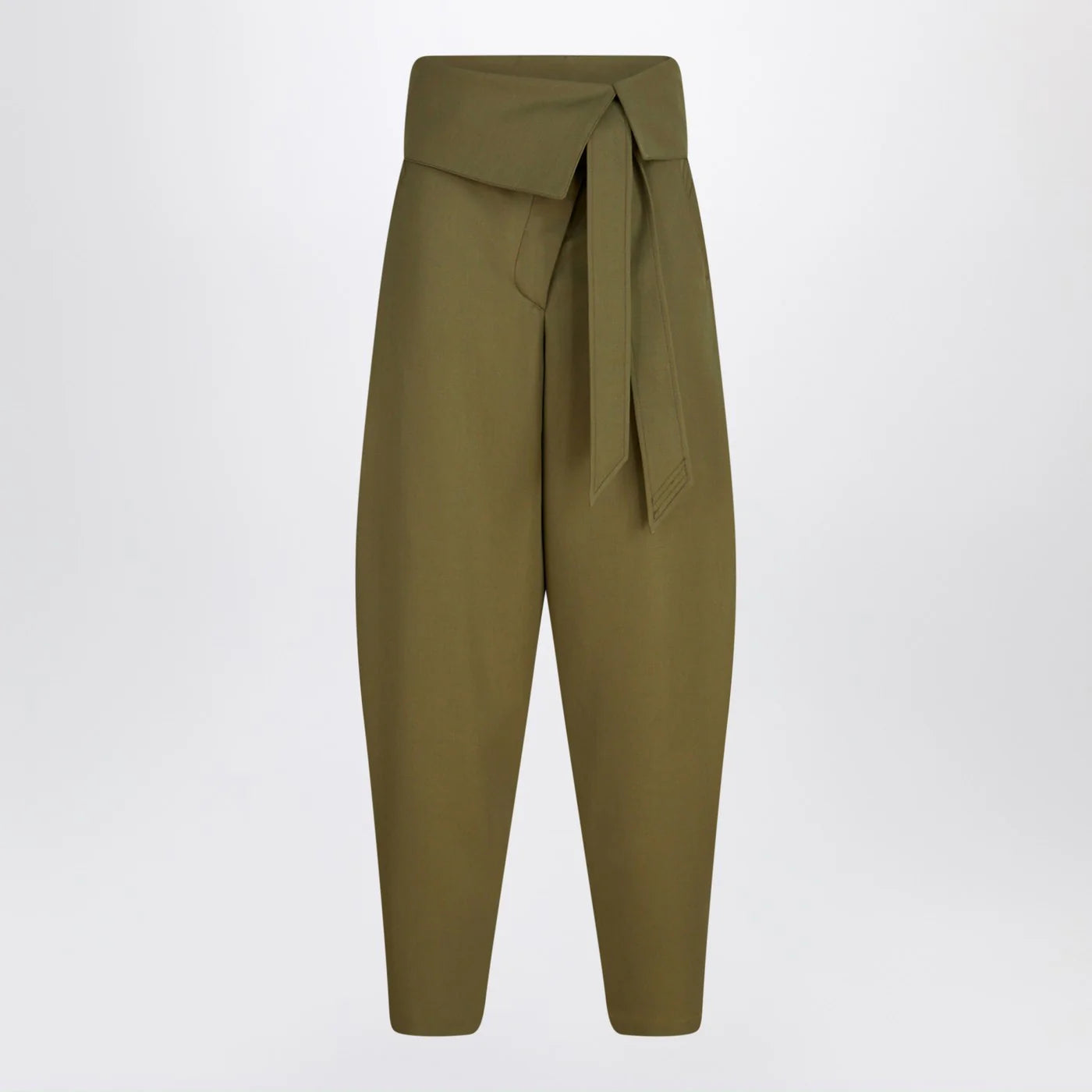 The Attico Military green wool gabardine trousers