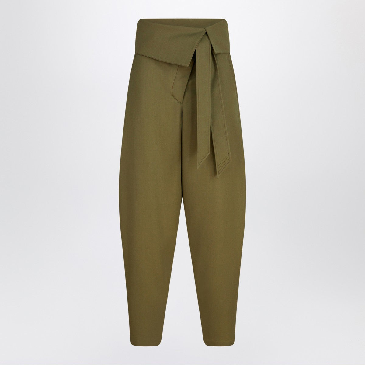The Attico Military green wool gabardine trousers
