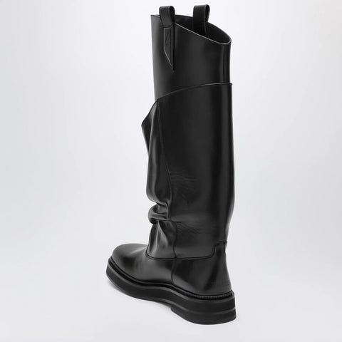 The Attico Robin Passeggiata combat boots in black calf leather