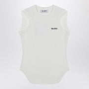 The Attico White tank top with shaped hem