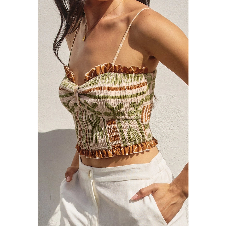 The Bahamas Smocked Sweetheart Crop Top-Top-Dress Forum-S-BELLINI-Urbanheer