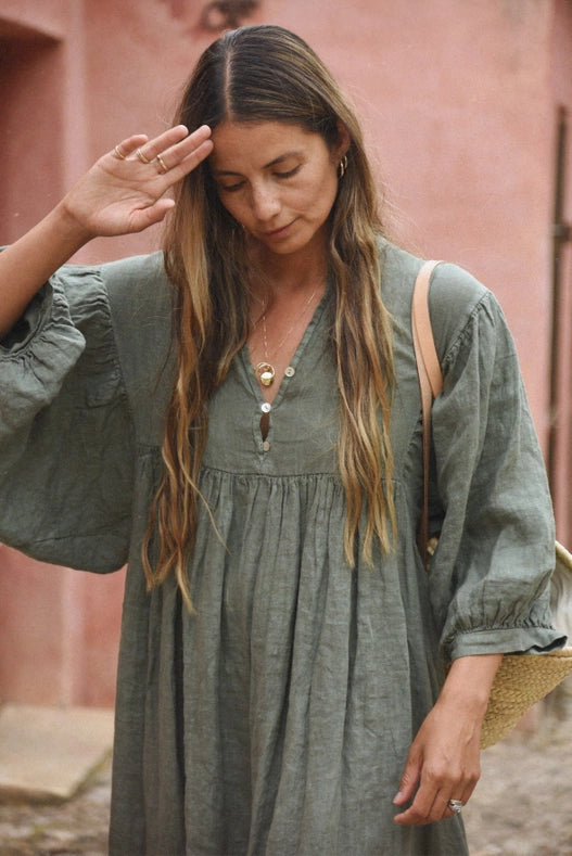 The Bonita Dress // Fern-Dress-Beachwood Baby-Bust 42" Length: 55"-Urbanheer