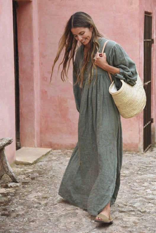 The Bonita Dress // Fern-Dress-Beachwood Baby-Bust 42" Length: 55"-Urbanheer