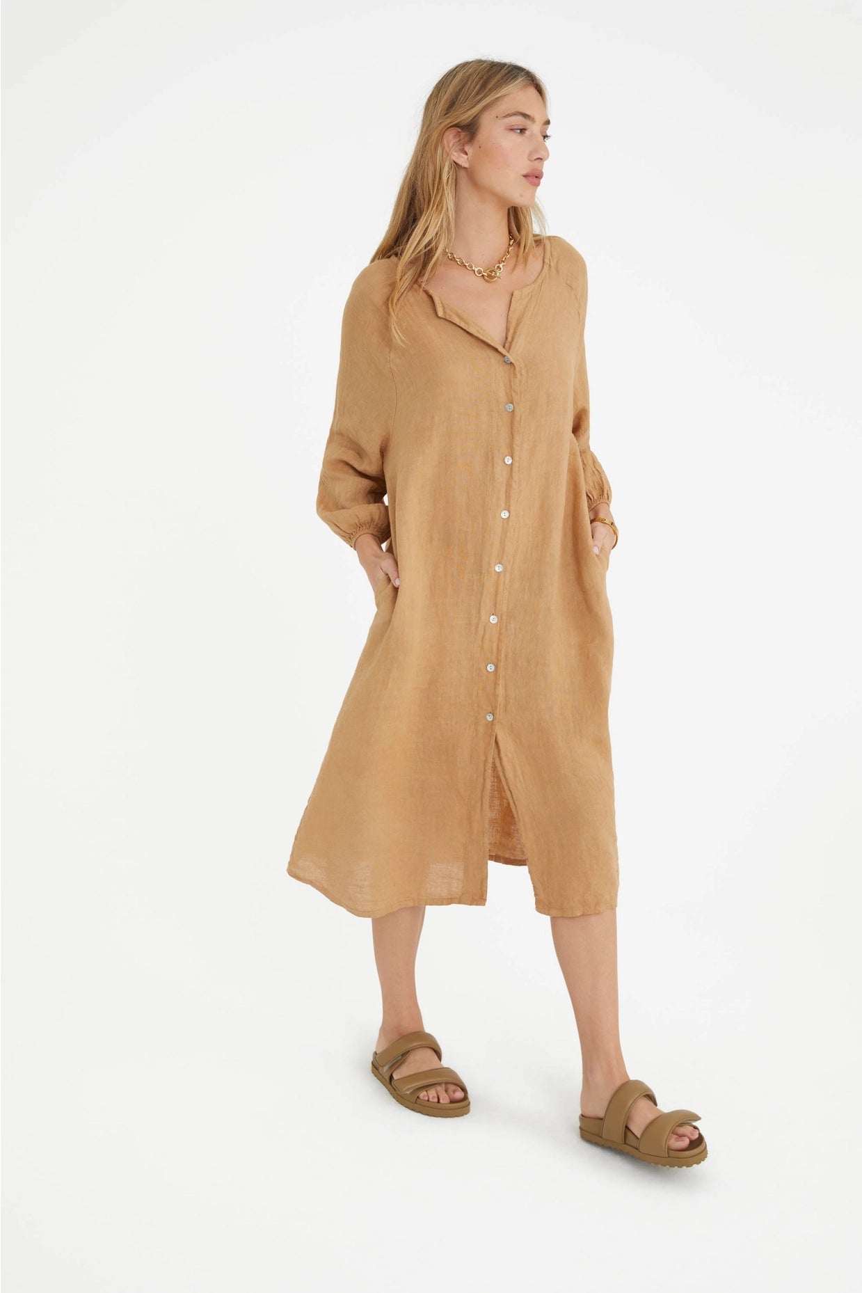 The Camille Dress in Camello-Dress-Marché-OS-Urbanheer