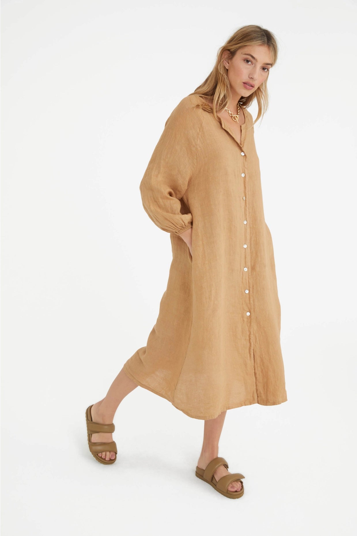 The Camille Dress in Camello-Dress-Marché-OS-Urbanheer