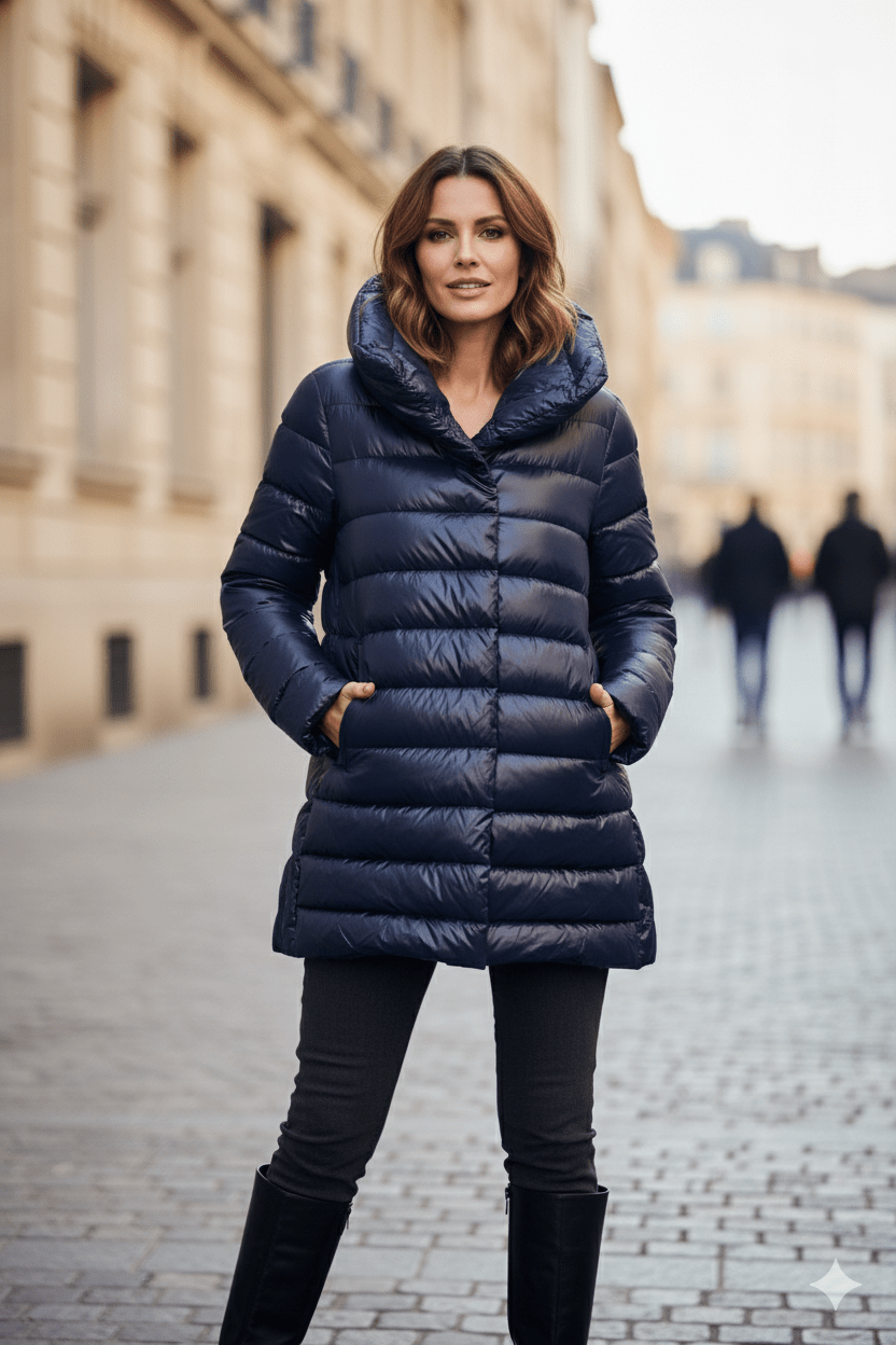 The Chelsea A-frame | Down Coat | Ink Navy
