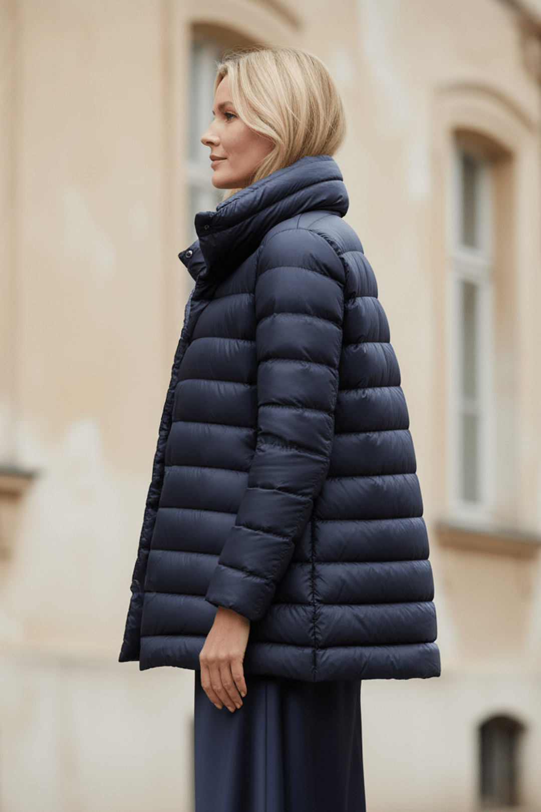 The Chelsea A-frame | Down Coat | Ink Navy