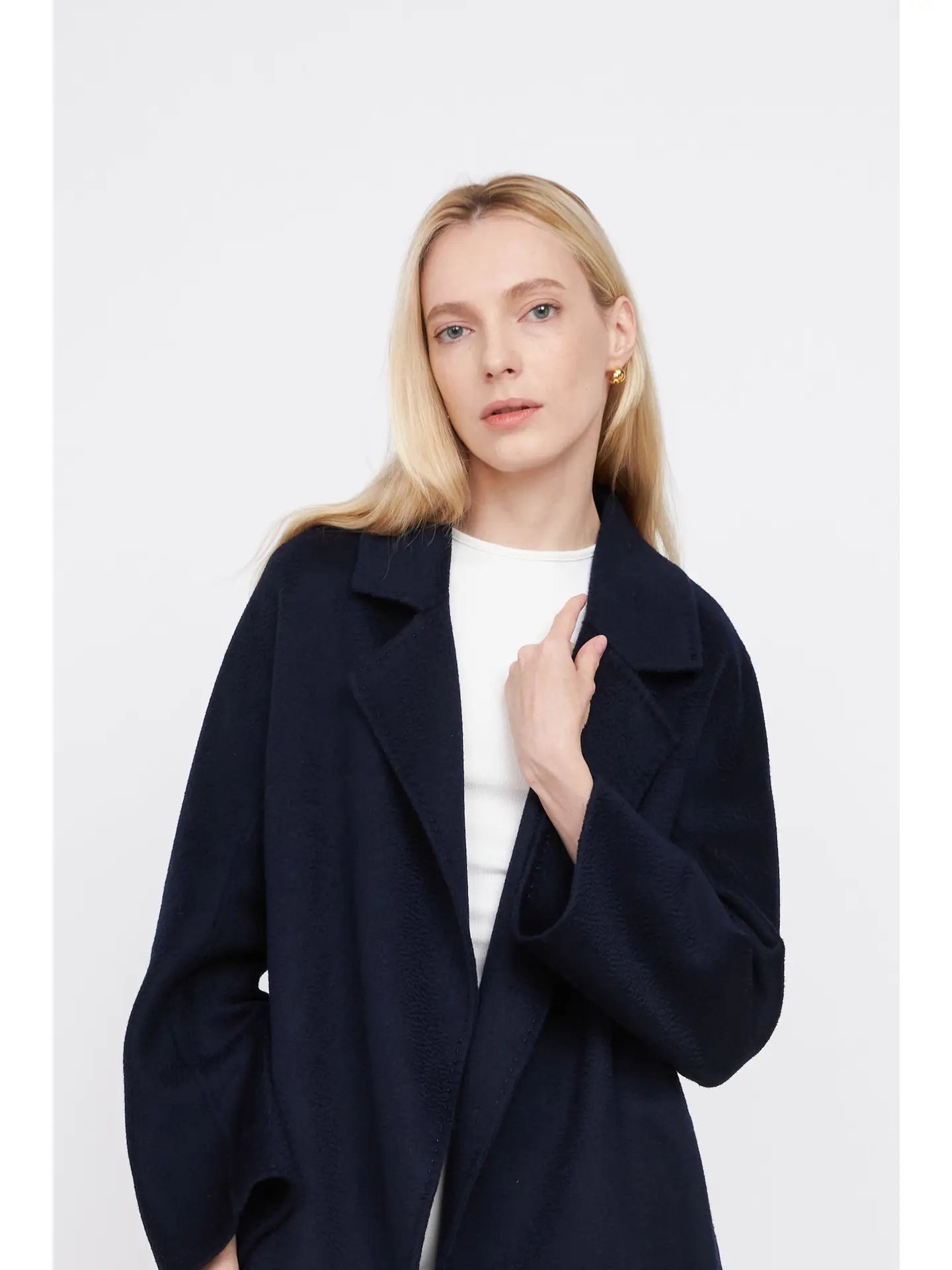 The Classic Wrap Coat - Navy