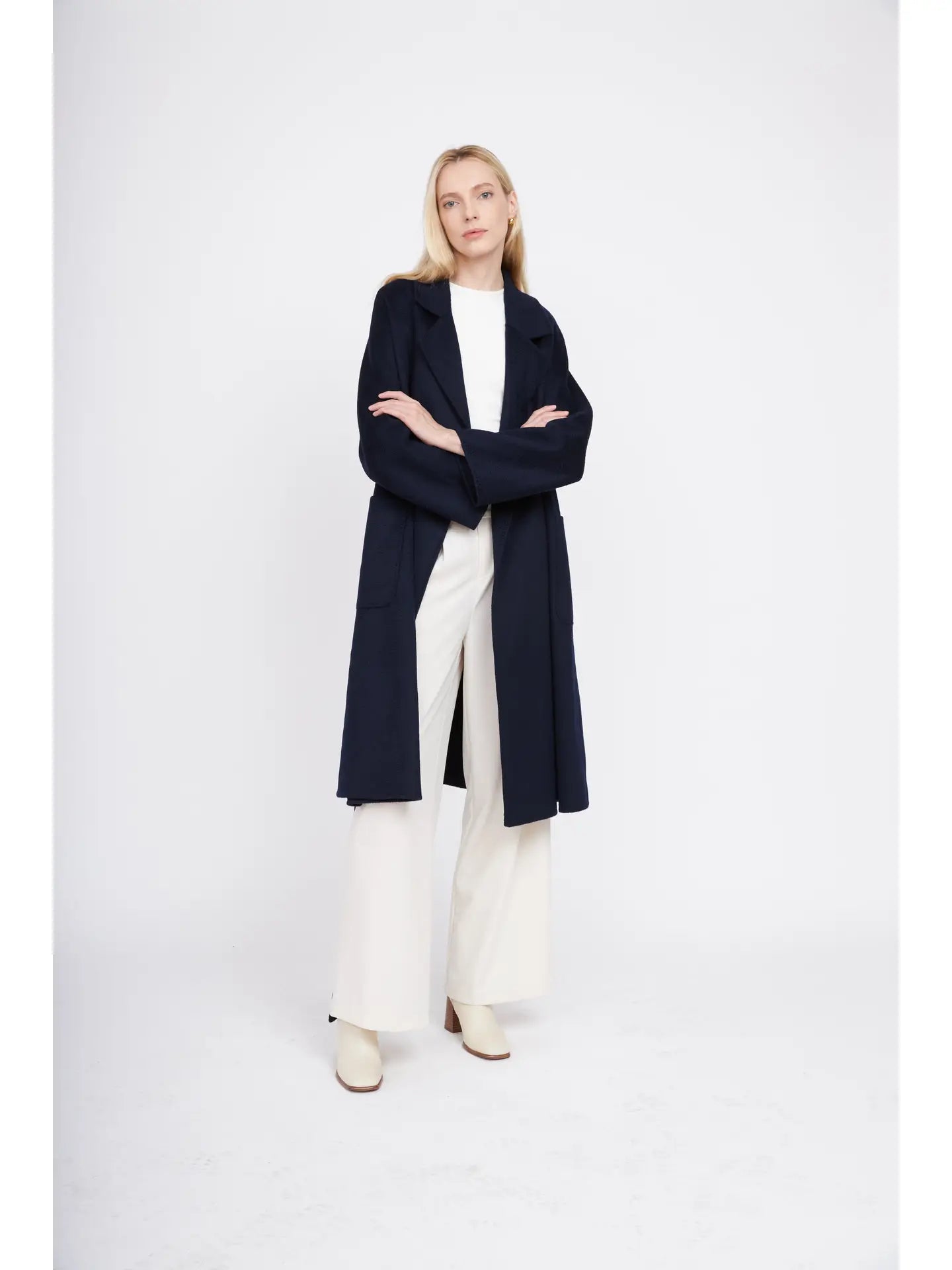 The Classic Wrap Coat - Navy