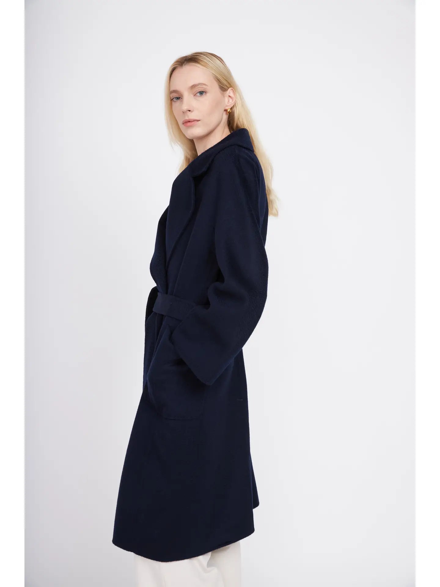 The Classic Wrap Coat - Navy