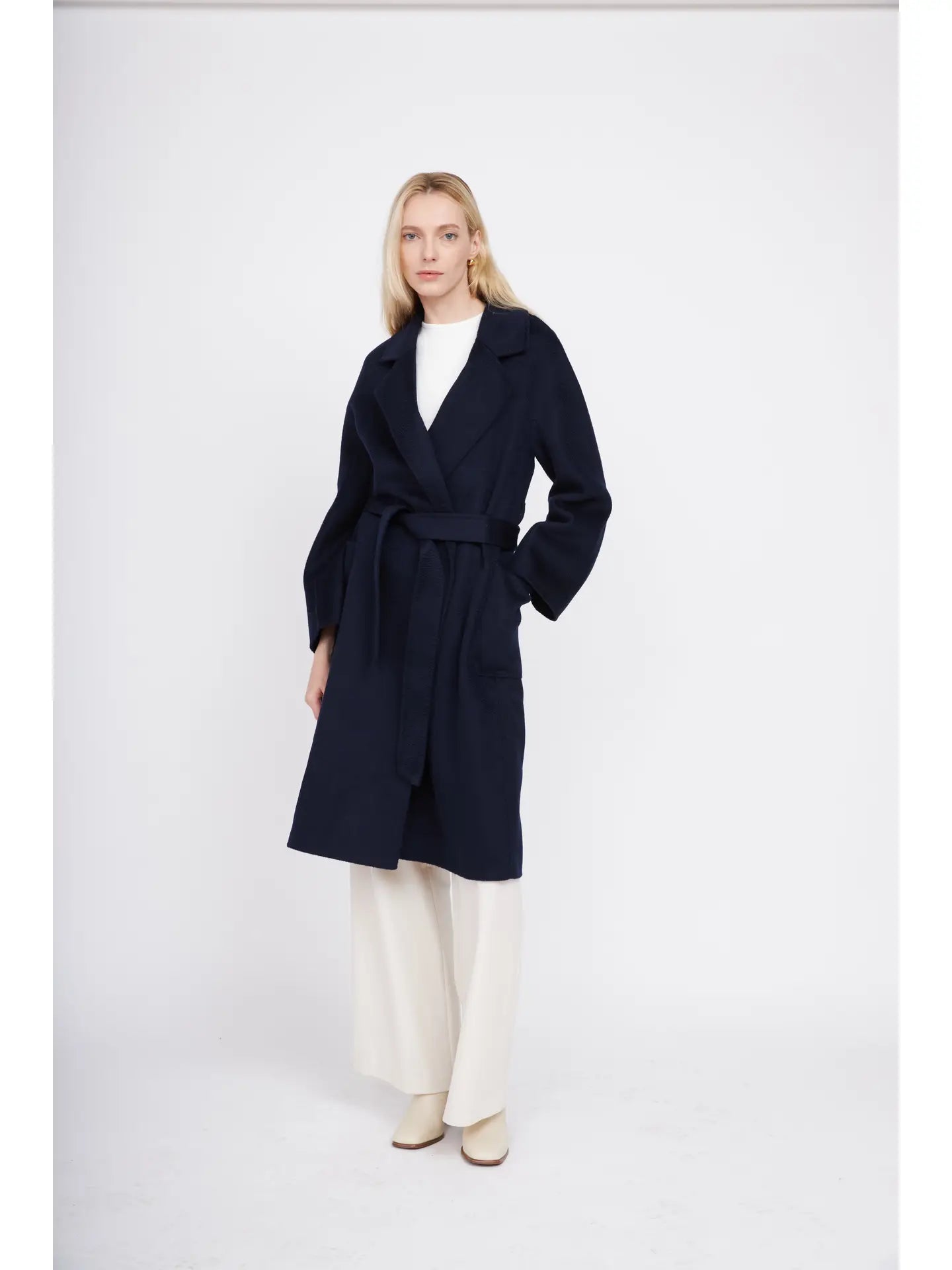 The Classic Wrap Coat - Navy